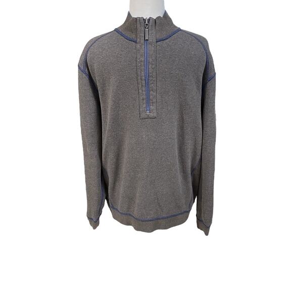 Tommy Bahama 1/4 Zip Reversible Pullover Blue Long Sleeve Sweater Men’s Large - Picture 3 of 16